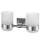 Polished Glass Tumbler Holder SUS304 Double Wall Mounted Toothbrush Holder