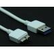 White Round Micro USB 3.0 Cable for Samsung Galaxy S5
