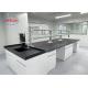 Multi Functional Chemistry Lab Bench  Laboratory Casework Vietnam  With Phenolic Tops Brass Faucet And DTC Buffer Hinge
