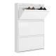 White Modern Design Metal Storage Cabinet 3 Layers Shoe Rack Steel Cabinet