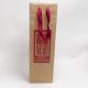Ribbon Handle Kraft Paper Bag Red Wine Bottle Gift Bags 0.30mm Thickness