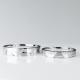 AU750 Purity Geometric Graphic 18K Customised Couple Rings