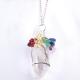 Handmade Healing Silvery Rock Crystal Quartz Necklace 23g