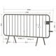 Crowd Control Barriers  1 Tubing *16ga thick H3.6'xW8'*1100mmx2400mm Upright 5/8 19Ga Thick Spacing4