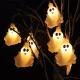 Halloween Ghost Decoration LED String Light Battery Powered for Window Porch Stair Bar Indoor Outdoorhalloween solar lights