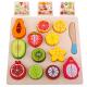 Education 9.25in Wooden Fruit And Veg Toys Magnetic Fruit Cutting