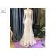 Deep V Neck Mermaid Style Prom Dress / Long Sleeve See Ivory Lace Evening Gown