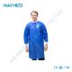 SMS Non Woven Disposable Medical Lab Coat With Knitted Collar