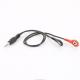 2 Lead ECG Medical Cables 4.0mm Electrode Snaps To 3.5mm Stereo Plug Cable