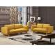 Wide Couch Set Pine Wood Yellow Fabric Sofa Set AW-1618