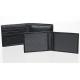 Black Lichee Grain Minimalist Leather Wallet OEM / ODM Acceptable