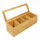 Adjustable Popular Wooden Tea Bag Box 4 Compartment Rectangle Shaped
