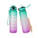 Multicolor Inspirational Time Marker Sports Bottle Tritan With Straw