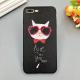 PC+TPU Silk Grain Cool Cat Pattern Back Cover Cell Phone Case For iPhone 7 6s Plus