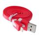 Dual Color Noodle USB Cable Sync Flat Data Charger Cable for iPhone 2G3G4G4S iPad red