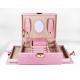 Leather Portable Jewellery Display Cases Pandora Jewelry Box PVC Leather Jewellery Box