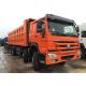 Orange Sinotruk Howo Dump Truck 371 HP 12 Wheels LHD High Loading Capacity