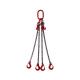 2t Working Load Limit Red Chain Sling with Hook G80 Alloy Steel 8mm Diameter Multi-leg