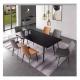 Anticorrosive 6 Seater Metal Dining Table Set  Family Use Wear Resistance