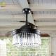 42 Inch Retractable Ceiling Crystal Fan Light LED With Remote Control
