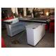 White Supermarket & Retail Store Cash Wrap Counter Table With Conveyor Belt