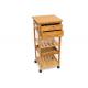 Hot Sale Bamboo Home Furniture Wooden Serving Storage Trolley Cart