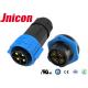 Male To Female High Current Electrical Connectors 4 Pin 30A Jnicon M25 Easy Assembly