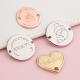 Washable Custom Metal Tags For Clothing Label Rose Gold Circle Label