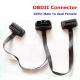 Flat+Thin As Noodle OBD2 16Pin ELM327 Male To Female Y Splitter Elbow Extension OBD2 Cable