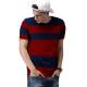 Street Style Striped T Shirt Mens , Red / Blue Color Block Tee Shirts Private