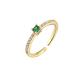 Colorful Gemstone Diamond Bands Rings 18k Gold Plated Adjustable