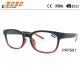 Lady fashionable reading glasses, made of plastic, plastic hinge ,Power rang : 1.00 to 4.00D
