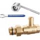 1415 Magnetic & Leadseal Lockable Brass Ball Water Meter Valve Stemhead ARROW Patterned w/ Coupling Quick In-Out Design