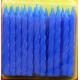 Blue Color 24Pcs Spiral Birthday Candles With Flower Holder Non Toxic SGS Certificate