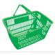 Double Handle Supermarket Shopping Basket Unfoldable Style HDPP / HDPE Material