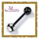 OEM / ODM fashion body piercing jewellery ear / nose rings with shiny crystal BJ26
