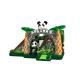 Lovely inflatable panda themed combo with double slide beside the bouncer inflatable pande cartoon in combo