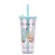 Clear Insulated Double Wall Plastic Tumblers 24oz With Lids And Straws