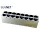 16 Ports Stacked RJ45 Connectors , Magnetic Rj45 Jacks 10 100 1000 Base T 0.2 Mm Thickness