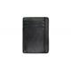 Rectangle Leather 97mm Black Credit Card Organizer Wallet Custom Logo Card Holder 20g