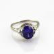 White Gold Plated 925 Silver Ring  7mmx9mm  Cubic Zircon Amethyst Ring(R163)