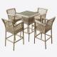 High Durability Patio 5 Pieces Small CBM Rattan Bar Table And Chairs