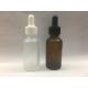 Neck Size 20mm Frosted Amber Dropper Bottles Black White Dropper