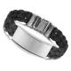 Tagor Stainless Steel Jewelry Super Fashion Silicone Leather Bracelet Bangle TYSR042