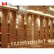 Hotel 130mm Thick Folding Partition Wall Brown Color Fabric Cushion Surface