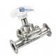 Forged Silver Stainless Steel Manual Tri Clamp Diaphragm Valve For Manual Operation