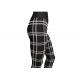 Black And White Prep Plaid Womens Seamless Leggings Mid Waist