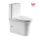 Washdown Two Piece Ceramic Toilet 654*398*810mm For Bathroom