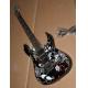 Custom Guitar Jemseries Model Electric Guitar With 3 Pickups Abalone Flower Inlay In Multicolor Black