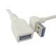 Down Angled 90 degree USB 3.0 A male to Female Extension 30cm Cable White